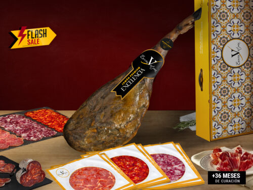 Jamón Premium Excelencia 6,7/7Kg y embutidos lomo, chorizo, salchichón y morcón.