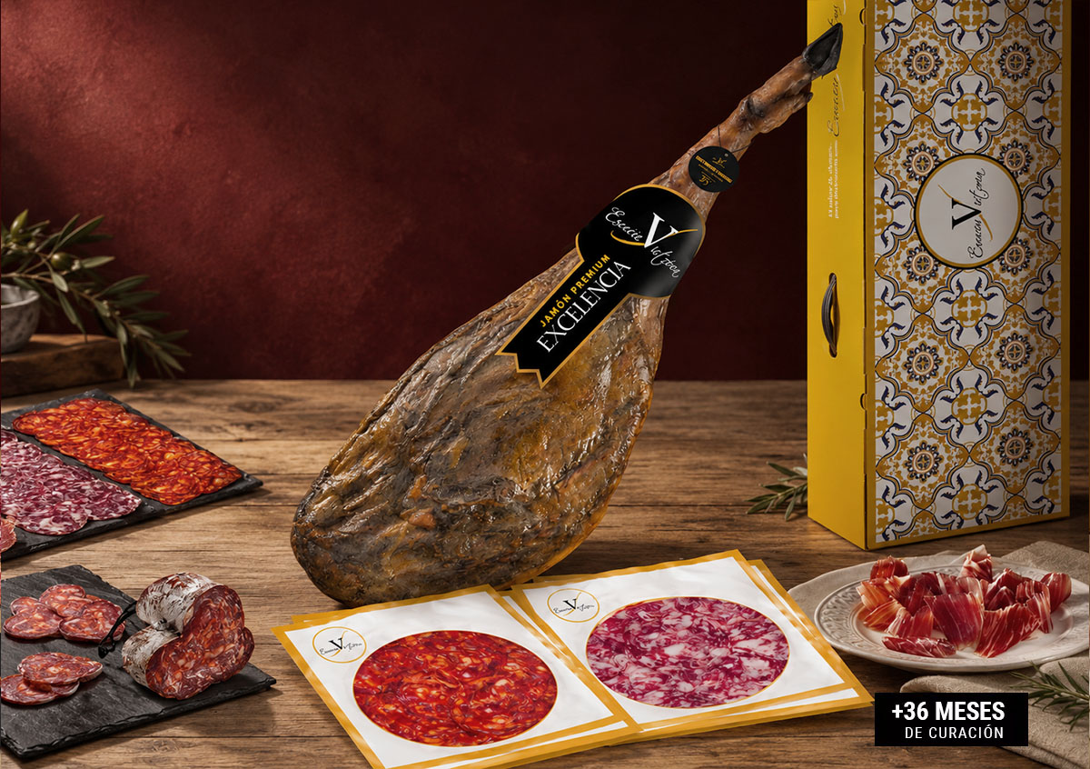 JAMON PREMIUM EXCELENCIA OCT2026 LOTE 6,7-7kg Flash Sale PRODUCTO tamaño web copia Jamón Premium Excelencia 6,4/7Kg y embutidos: chorizo, salchichón y morcón.